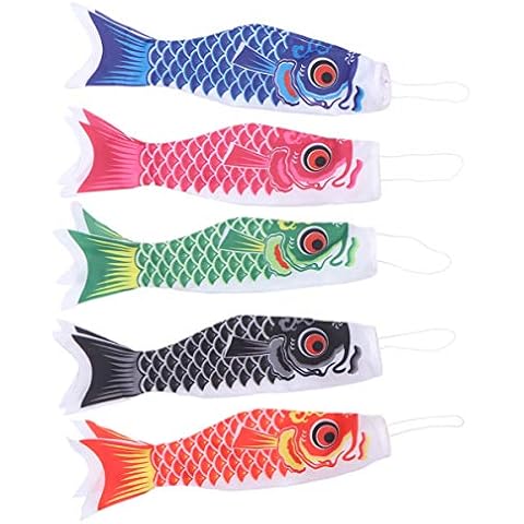 DOITOOL 5 pcs Japanese Carp Windsock Streamer Cover