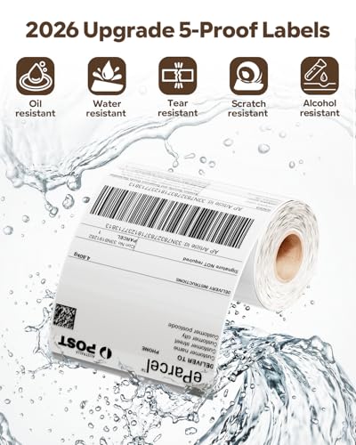 Image of Phomemo Transparent Thermal Labels 4x6-100 Labels /Roll Clear Thermal Labels Self-Adhesive Thermal Stickers for Small Business, Baker & Barista Essentials, DIY Coffee Bean & Ingredients Labels