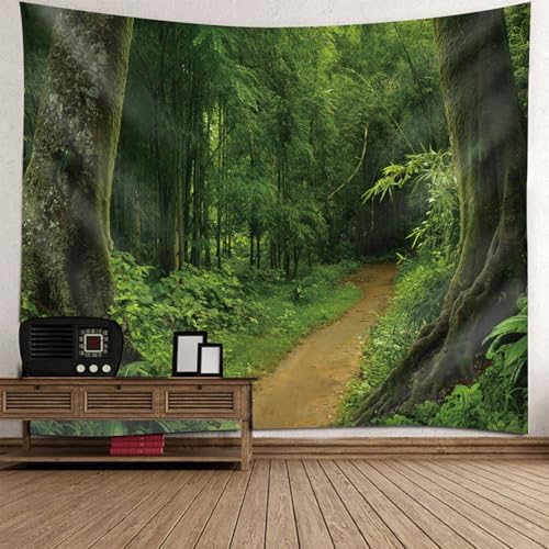 Tapisserie forêt et chemin arboré créez un coin de verdure relaxant dans votre salon