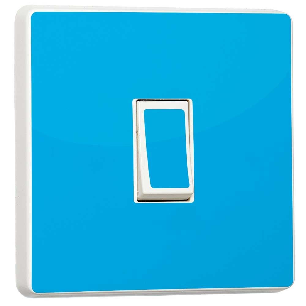 Stika.co Light Blue Pack Of 2 Plain - Single Light Switch Cover Sticker - Self-Adhesive Vinyl Room Decor - Natural Home Decor Improvements