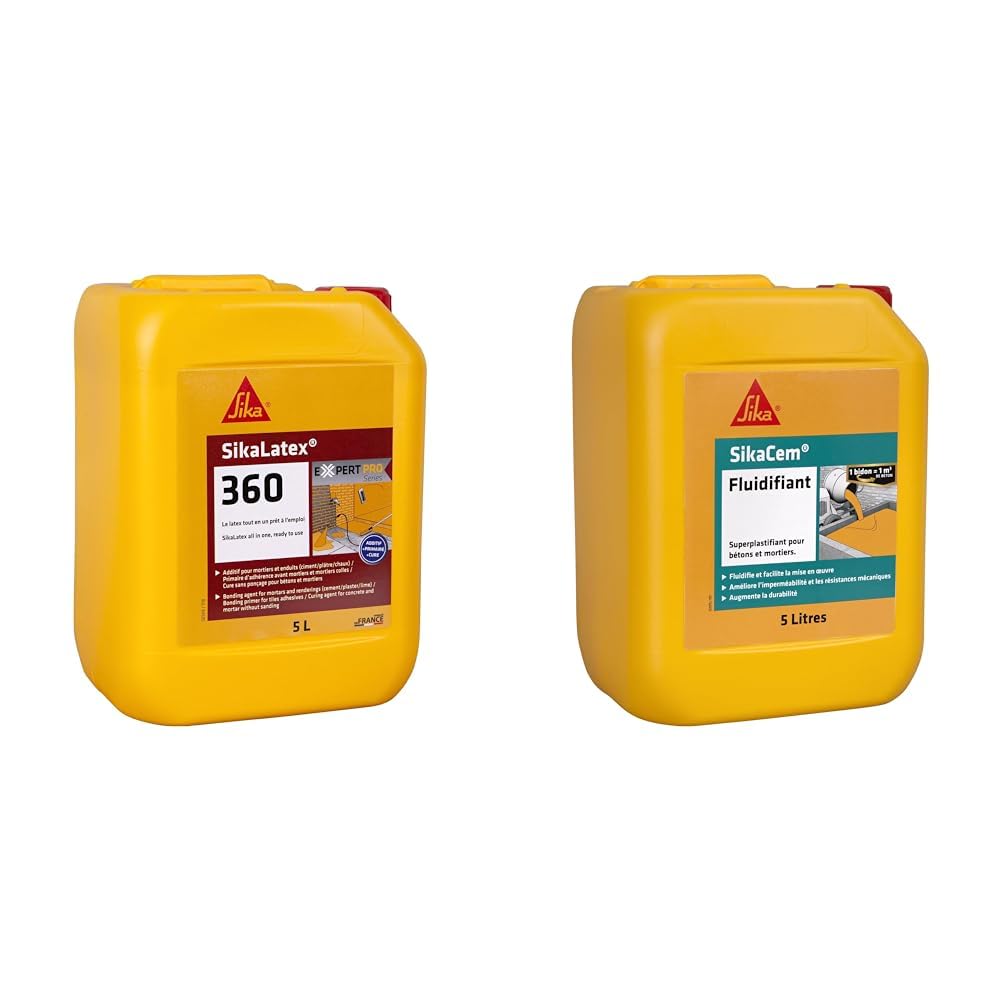 Sika - SikaLatex 360, Additif pour mortier et béton, primaire et produit de cure & em Fluidifiant, Superplastifiant pour mortiers et béton, réducteur d'eau, haute durabilité, idéal plancher