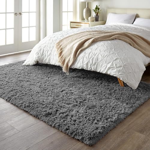 image for Ophanie 5x7 Area Rugs for Living Room Grey, Fluffy Shag Large Fuzzy Pl