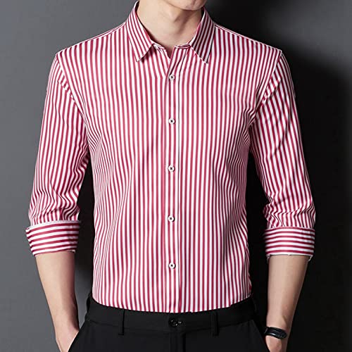 Chemise thermique d'hiver pour hommes chemise affaires décontractée polaire à rayures