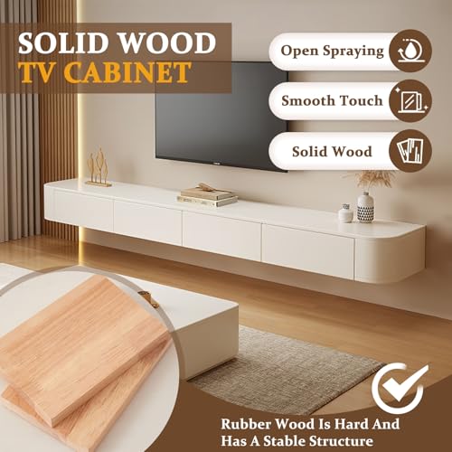 Meuble de rangement mural pour téléviseur flottant noir 140cm