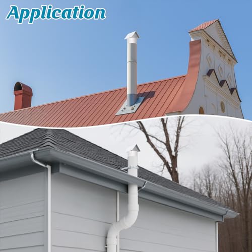 Radon Vent Cap for 3\'\' Schedule 40 PVC Pipe, Aluminum Alloy 6mm Mesh Roof Vent Cap for Radon Flue Roof Ventilation System, Protect PVC Pipe, Stop Rain, Snow, Leaves & Small Animals from Entering - Thumbnail 7