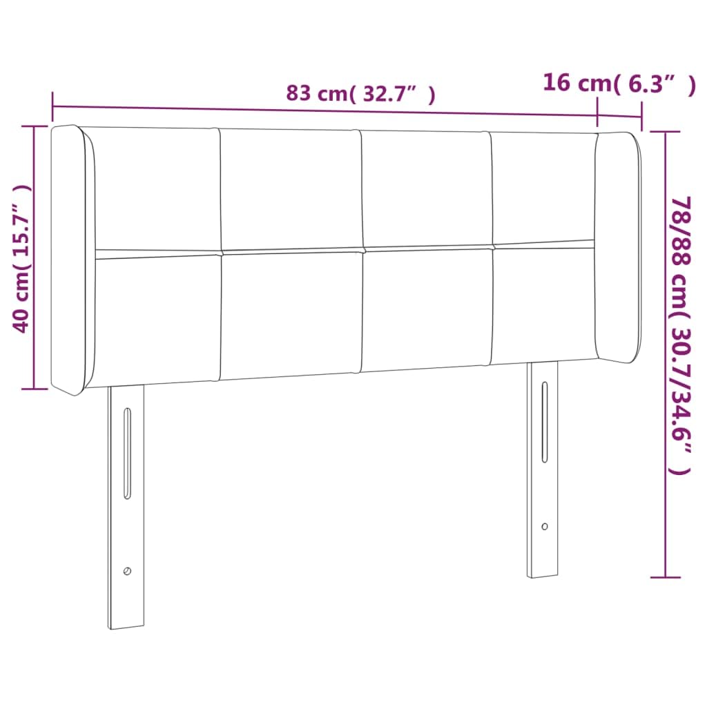 3123212 Testiera a LED Nera 83x16x78/88 cm in Tessuto Testata in Legno,Testata Letto Matrimoniale Muebles Dormitorio Spalliera Letto Testiere per Letto Matrimoniale