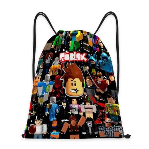 PYTRARTY Rob-lox Bolsa con Cordón Ajustable，Rob-lox Mochilas con Cordón，Rob-lox Bolsa Deporte，Rob-lox Gym Bag，Bolsa Gym