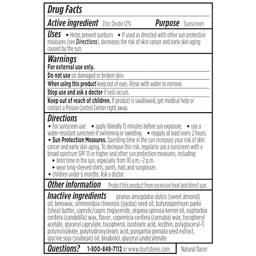 Burts Bees SPF 30 Lip Balm, Beaches and Cream, Water-Resistant Sun Care, Nano-Free Zinc Oxide Formula, Natural Origin Conditioning Lip Treatment, 0.15 oz., Three Tubes - image 8
