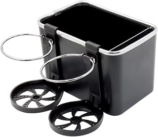 Car Armrest Storage Box Water Cup Holder, Car Console Side Organizer for Tissue/Water Cup, Black