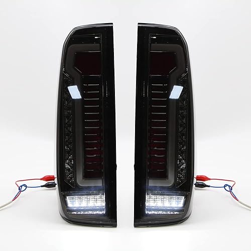 Miniatura 8 de Dreamseek Conjunto de luz trasera LED compatible con Nissan Frontier D40 2005-2021 luz trasera de la lámpara de freno con lente de humo de señal de