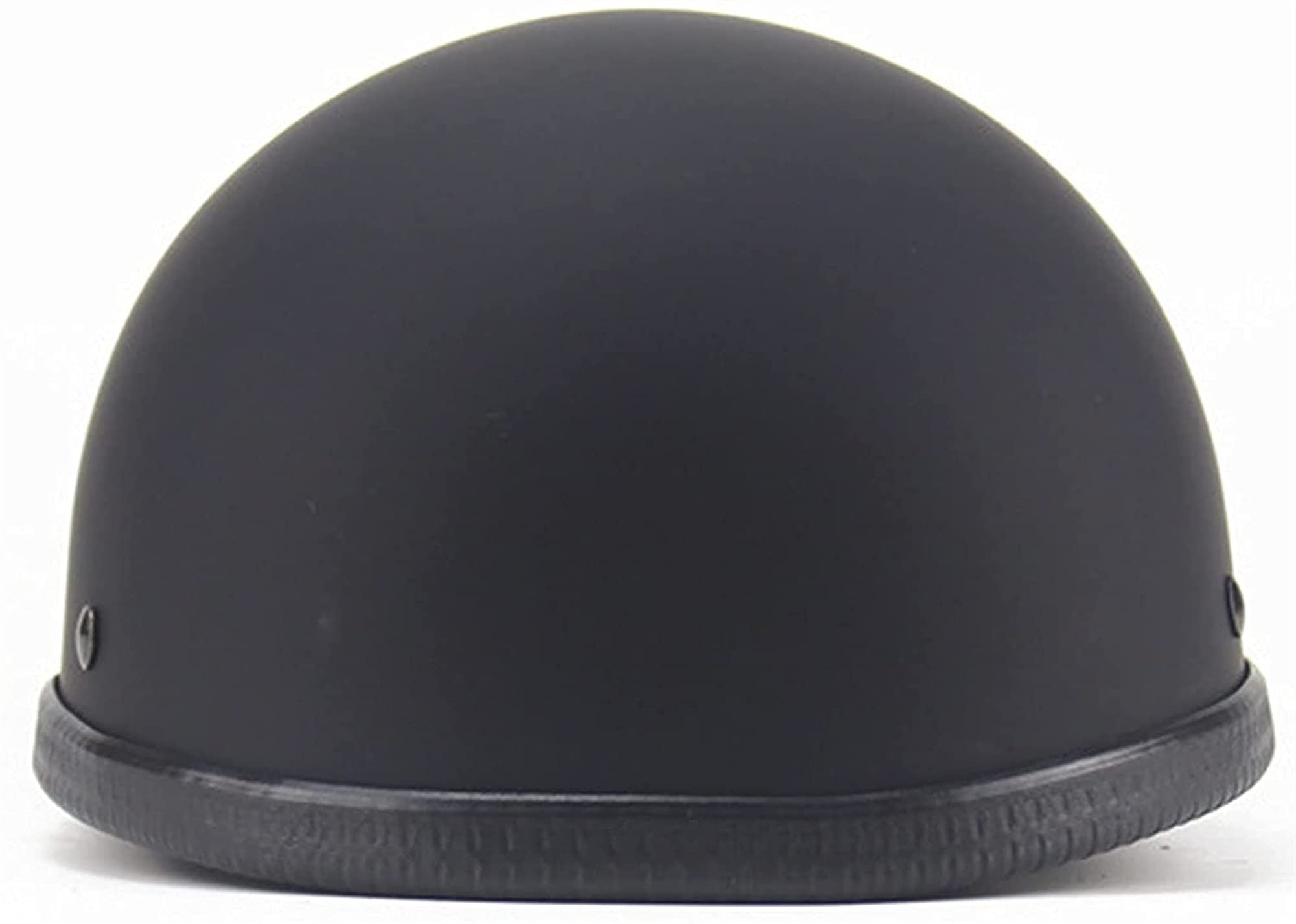 Casque Demi-Jet Style Allemand Rétro ECE – Casque Ouvert Moto Homme Femme, Bright Black M