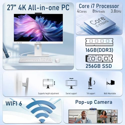 Image of suevery 27 inch Touchscreen All-in-One Desktop Computer Core I7 4K
