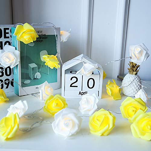 Flower String Lights Battery Operated String Romantic Flower Rose Fairy