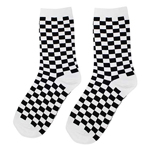 Strety Schwarzweiss Plaid Socken Baumwollsportstrümpfe Personalisierte Karierte Hip Hop Socken Schachbrettstrümpfe Cover