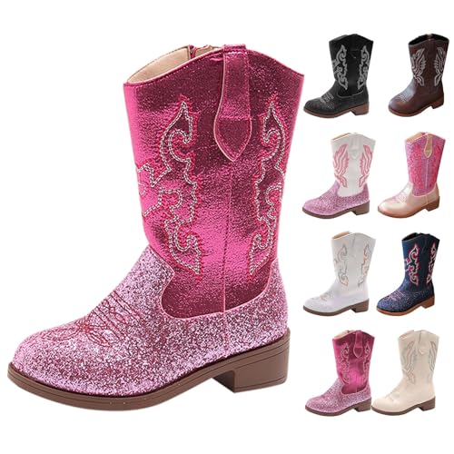 Cowboystiefel Mädchen Halbhohe Western Stiefel Seitlichem...