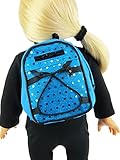 American Fashion World 18 inch Teal Sequin Backpack Made for 18-inch Dolls