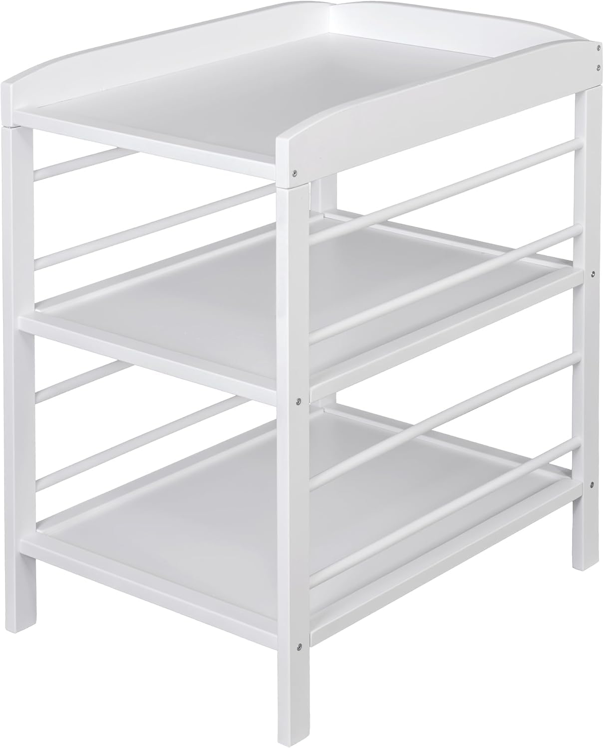 Wickelkommode NILS aus Buche – Weiß – mit Rollen – 75×55×84 cm