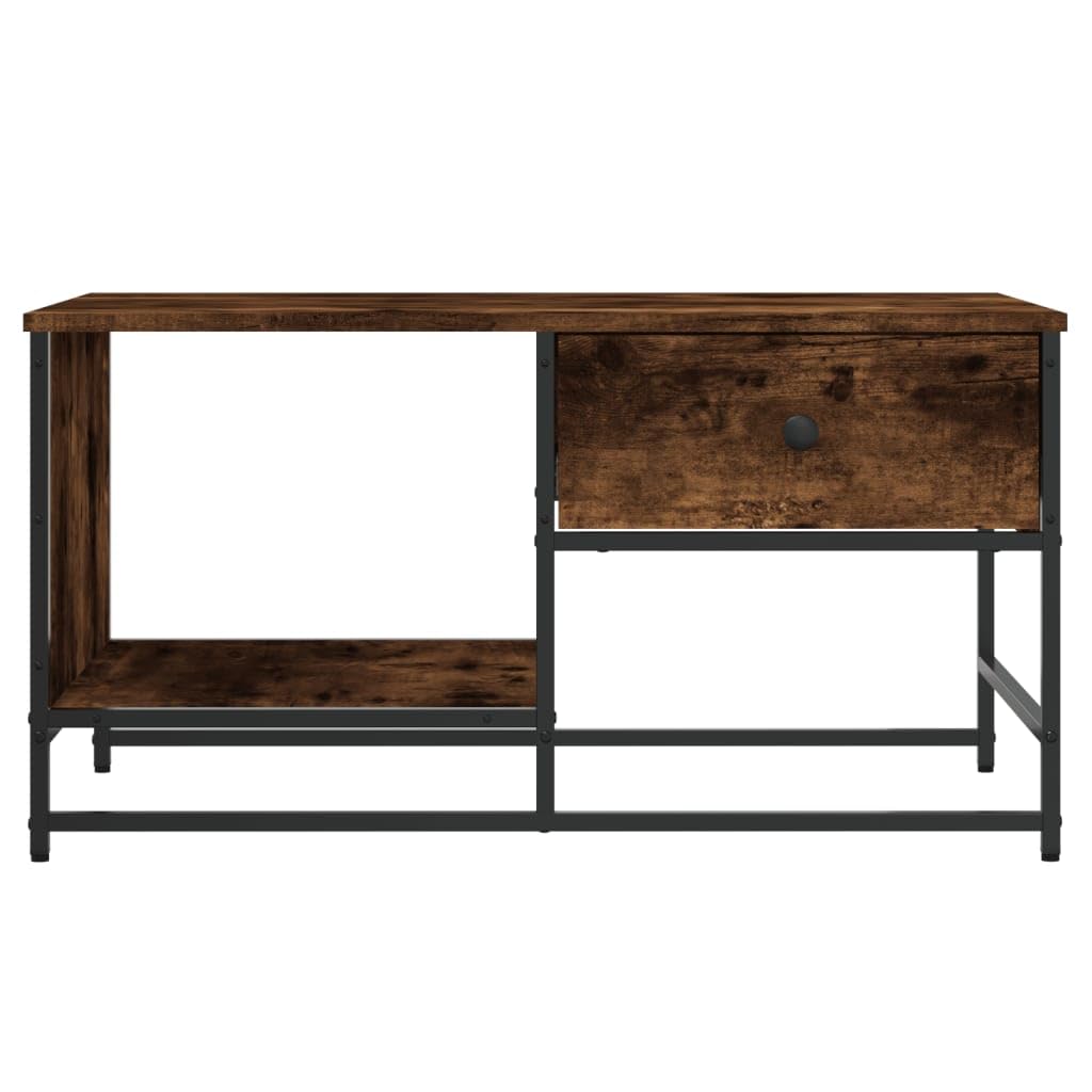 Homgoday Tavolino da caffè in rovere fumé, 85,5 x 51 x 45 cm, in legno ingegnerizzato, tavolino da tè per soggiorno, sala d'accoglienza degli ospiti, camera da letto e mobili da ufficio