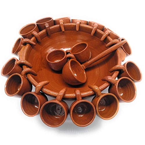 Juego de queimada artesanal de 18 SERVICIOS G 40 cm de diámetro por 18 cm de alto