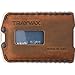 Trayvax Ascent Wallet, RFID Front Pocket Money and Credit Card Holder, Minimalist Slim Leather Metal Wallet for Men and Women, Raw Tobacco Brown
