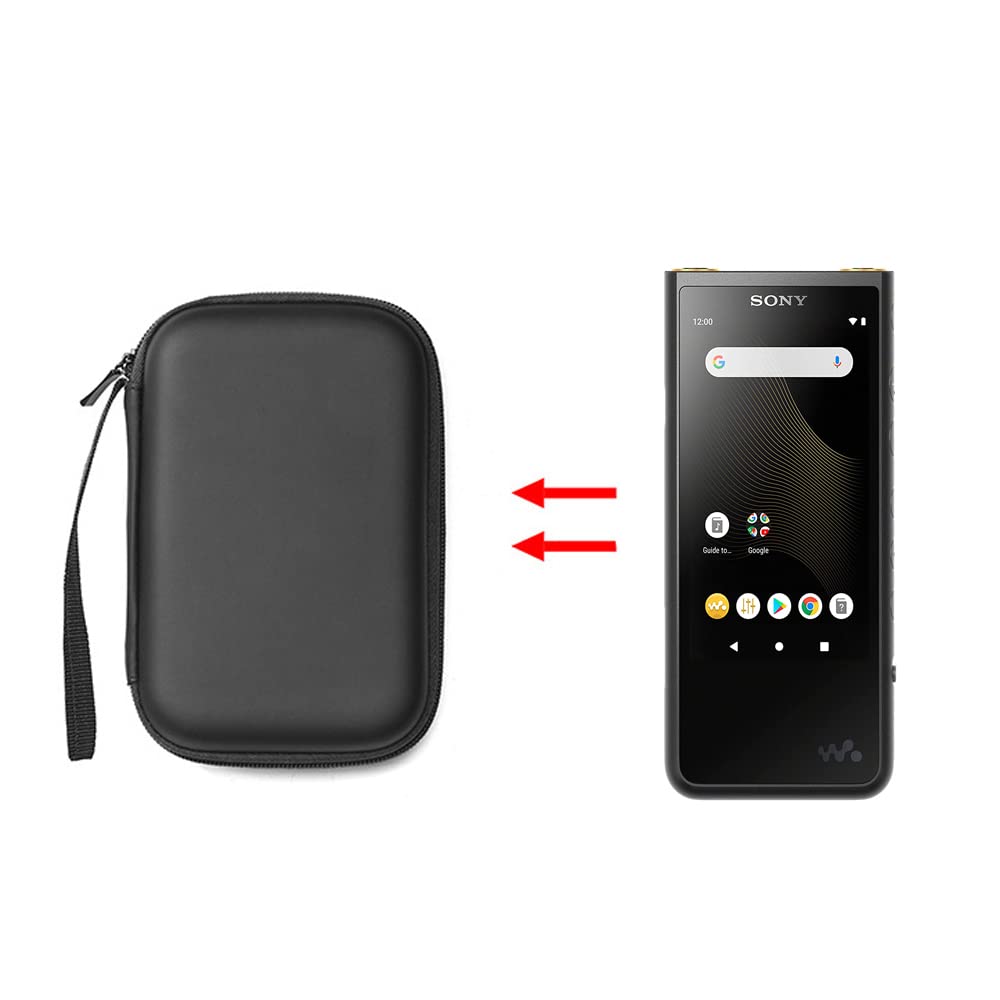 Voikoli Custodia Rigida In EVA Per Sony Walkman NW-ZX500/ZX505/ZX507, Antiurto, Con Cerniera, Colore Nero, 158x107x39 Mm