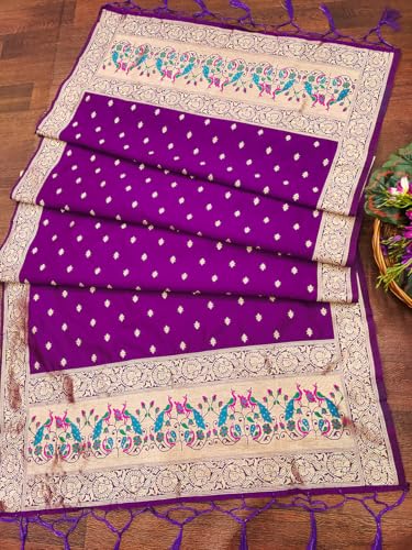 Image of DEVANGI Women's Pathni Banarasi Silk Unstitched Salwar Suit Dress Material With Dupatta