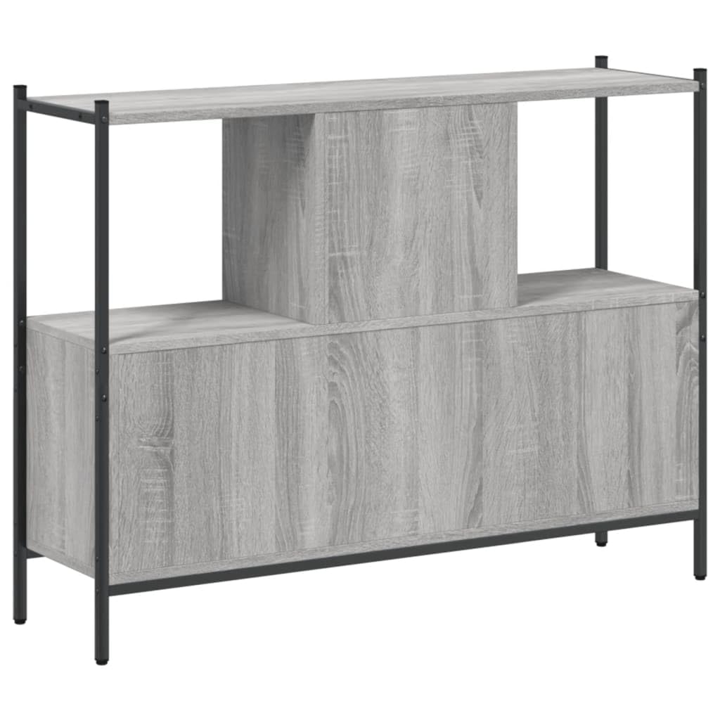 Regał na książki Sonoma szary, 102 x 28 x 77,5 cm, regał stojący z dużą ilością miejsca do przechowywania, do salonu, biura, biblioteki i pokoju dziecięcego, wytrzymały system regałowy do