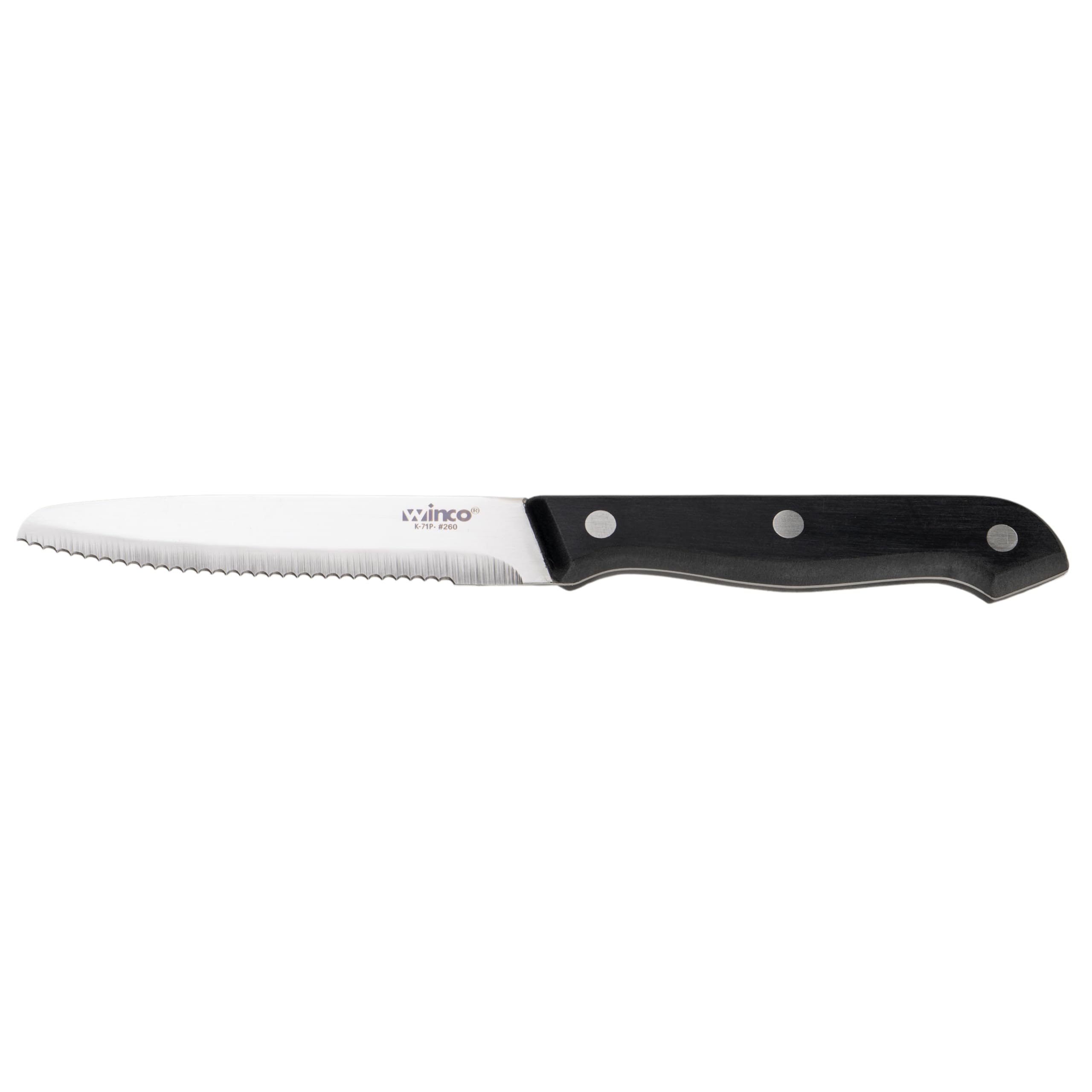 Winco 1 / 4.5" / POM Rounded Steak Knives