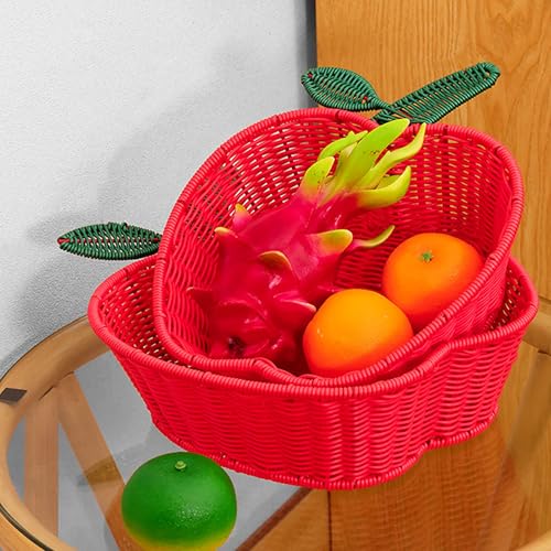 Organiseur petits objets en rotin fait main forme pomme