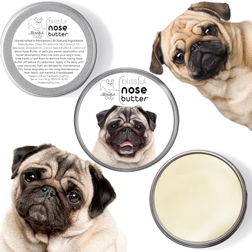 Image of The Blissful Dog Fawn Pug Nose Butter, Versatile Dog Nose Balm for Dry Nose, Handcrafted Nose Moisturizer, Easy-to-Apply Dog Essentials, Unscented, 2 oz.