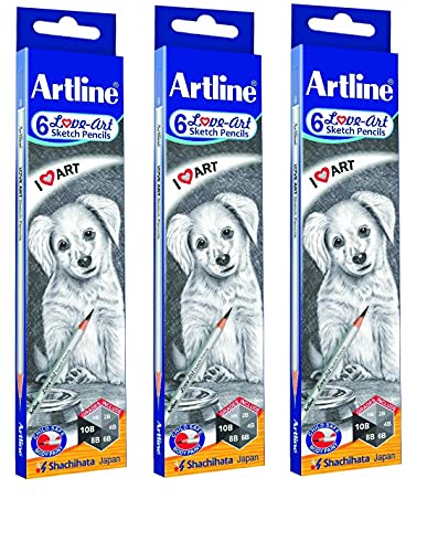 ARTLINE 6 LOVE PENCILS (PACK OF 3)