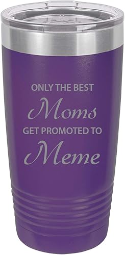 Miniatura 3 de Only the Best Moms Get Promoted to Meme - Vaso aislado de acero inoxidable con grabado, taza para café de viaje, de 20 onzas, verde azulado