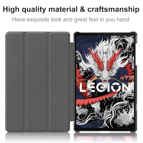 Image of Case for Lenovo Legion Y700 (2025) 3rd Generation TB-321FC 8.8 inch, Folio Slim Smart Cover Lightweight Hard Shell Protective Case with Multi-Angle Stand -Black