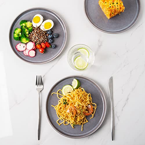 Amorarc Stoneware Dinnerware Sets,Round Reactive Glaze Plates And Bowls Set,Highly Chip And Crack Resistant | Dishwasher & Microwave Safe,Service For 4 (12Pc) #TOP2