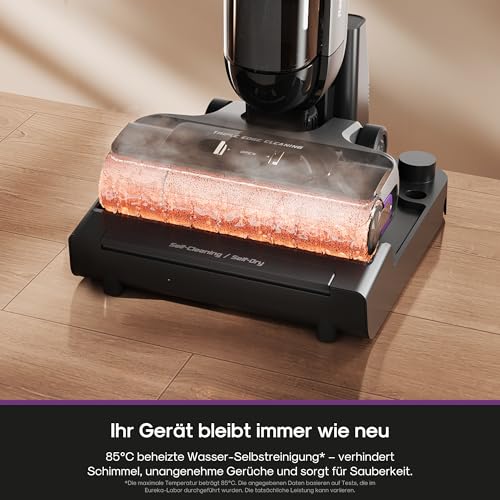 Eureka RapidWash NEW730 Nass Trockensauger, 21.600Pa Saugwischer, 85 °C Bürstenpflege, 5 Min. schnelle Heißlufttrocknung, 170° Neigung, 3-seitige Kantenreinigung, verhedderungsfrei