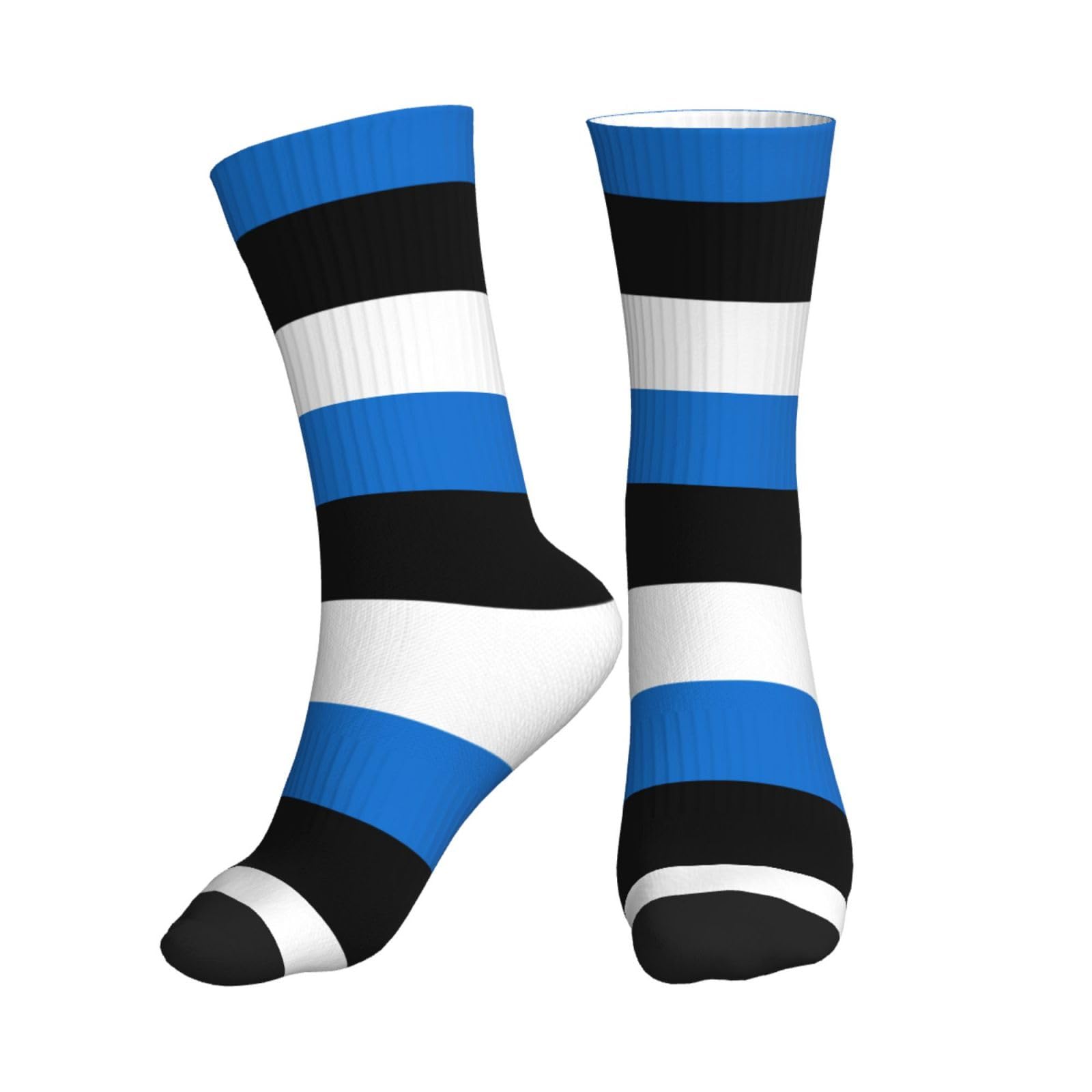 Kguewg Personalized Flag Of Estonia Print Comfortable Mid Calf Sports Socks Unisex Ideal For Running, Fitness And Daily Wear