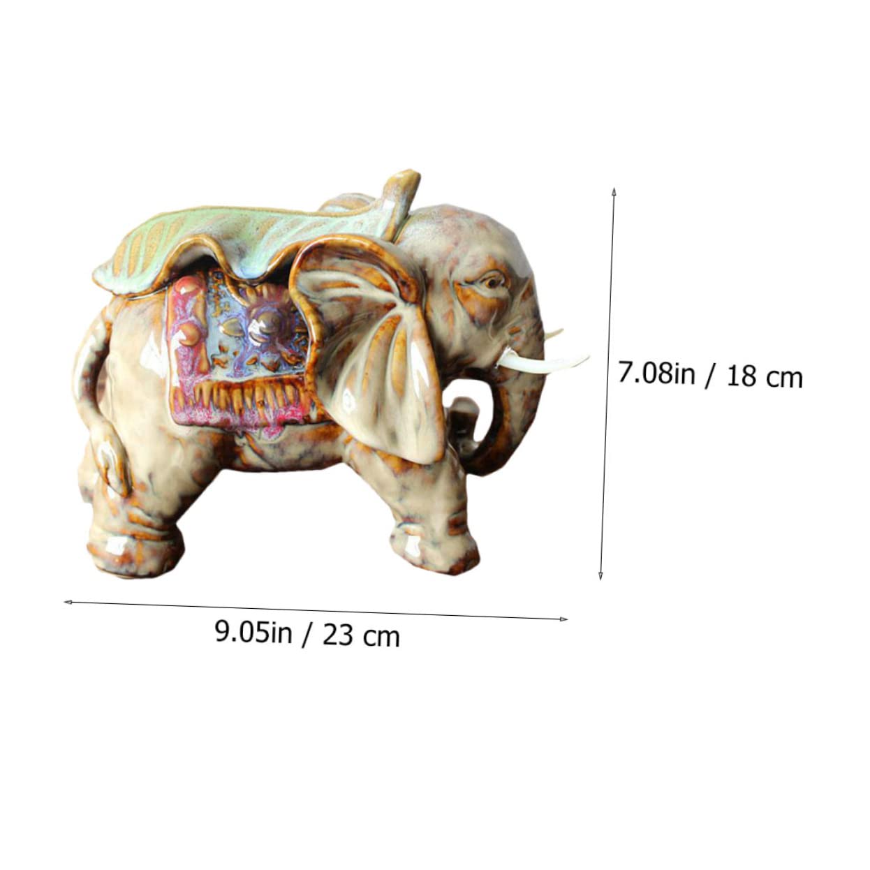 Ciieeo Estatua de Elefante de Cerámica Decorativa, Adorno Creativo