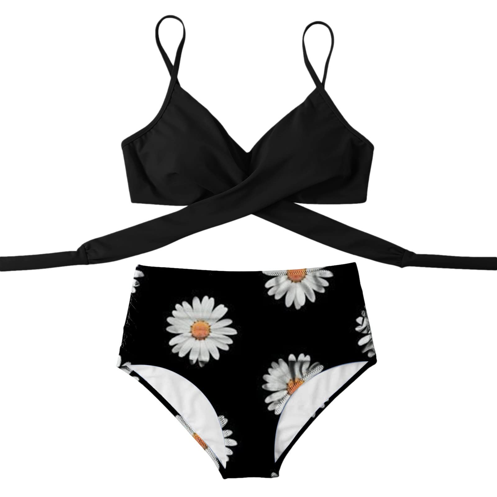 Maillot de bain 2 pièces tankini noir L : masquez les rondeurs avec style - 5
