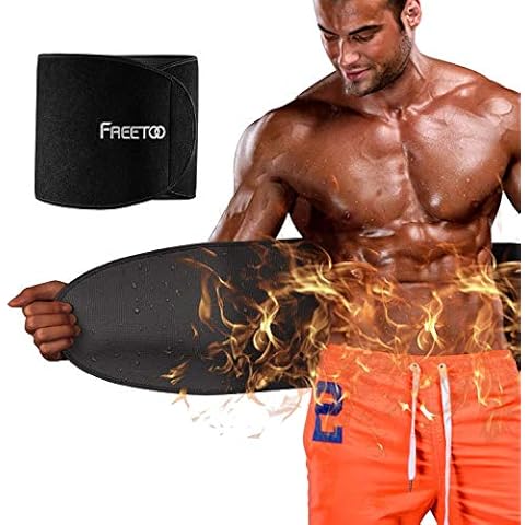 FREETOO Waist Trimmer Belt Slimming Sweat Belt for Fitness Adjustable Waist Trainer for Men and Women Super Lightweight for Slimming Running Cover