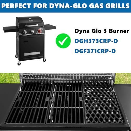 Image of SafBbcue Grill Replacement Parts for dyna-glo 3 Burner DGH373CRP-D DGF371CRP-D Grills, Cast Iron Grill Grates, Grill Parts Kit for Dyna-Glo Grill