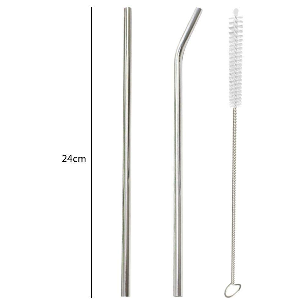 Reusable Stainless Steel Straw Set - Cleaning Brush Included -7 Reusable Stainless Steel Straw Set - Cleaning Brush Included -7