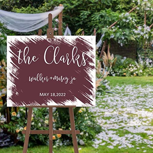 Panneau minimaliste personnalisé pour réception de mariage chic à la date de votre choix