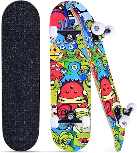 Skateboard professionnel robuste en bois d'érable au design fascinant