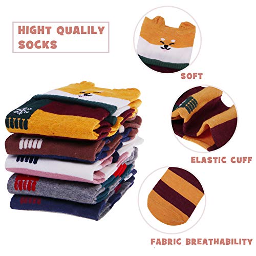 Image of Chalier Womens Funny Socks Cozy Cute Printed Patterned Fun Socks Novelty Cat Dog Socks for Women