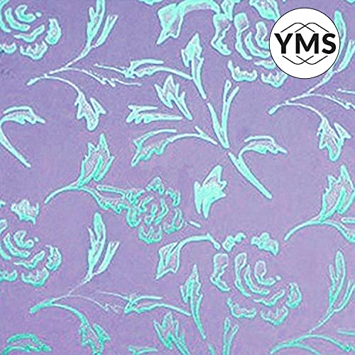Image of YMS Rose Pattern Rubber Roller with Handle, DIY Painting Tool Household Wall Art for Home Decoration (7 inch, Blue /Red)