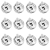 Discokugel Deko,12 Stück Mini Discokugel,Discokugeln Disco Klein Ball,Kleine Spiegel Aufhängen Größen,Spiegelkugel Verschiedene zum Diskokugel Drehbar Kugel