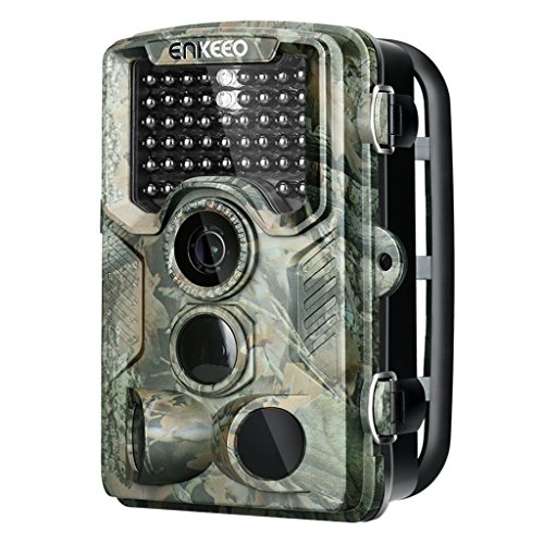 ENKEEO PH760 Trail Game Camera 16MP 1080P HD Wildlife Hunting Cams 47pcs 850nm IR Night Vision IP56 Water Resistant with 0.2s Trigger Time 2.4