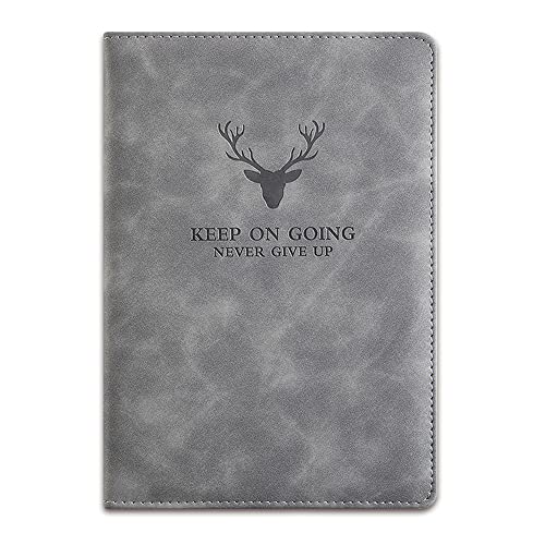 Carnet de notes B5 épais en cuir synthétique avec boucle pour stylo, journal, agenda, cadeau gris Cover