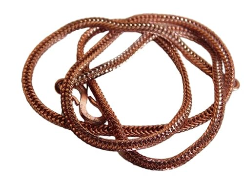 Tejika International Solid Copper Heavy Mens Chain Link 18 Inch Necklace, Pure Copper Chain Necklace Gift For Her, Women's Chain, #TOP1