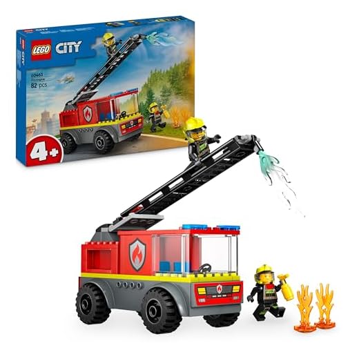 LEGO City Fire Engine with Ladder Toy for Toddlers - Vehicle Set with a Truck and 2 Firefighter Minifigures for 4+ Year Old Boys & Girls - Educational Gifts for Preschool Kids - 60463